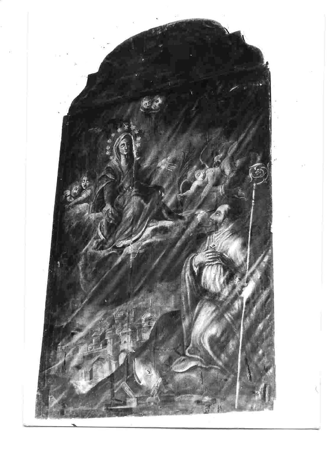 Madonna e Santo Vescovo (dipinto, opera isolata) - ambito umbro (sec. XVII)