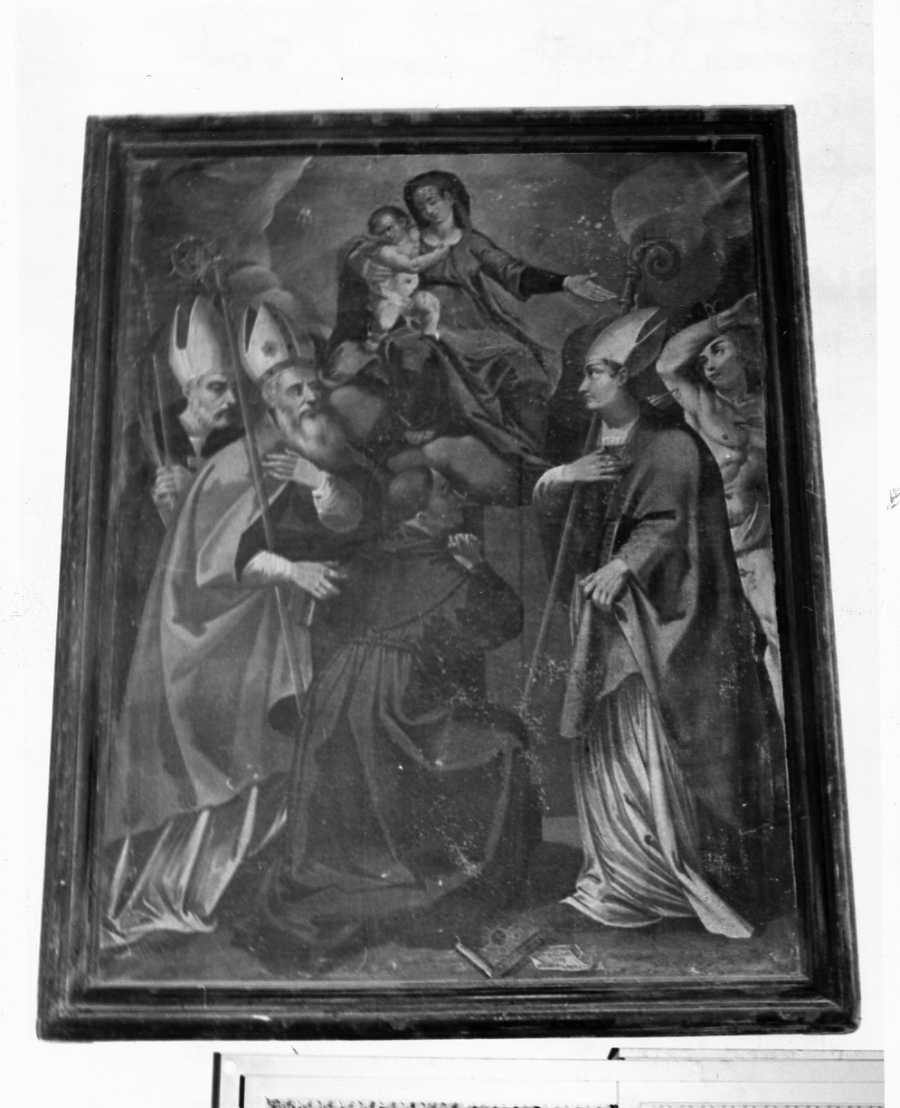 Madonna con Bambino e Santi (dipinto, opera isolata) di Polinori Andrea (sec. XVII)