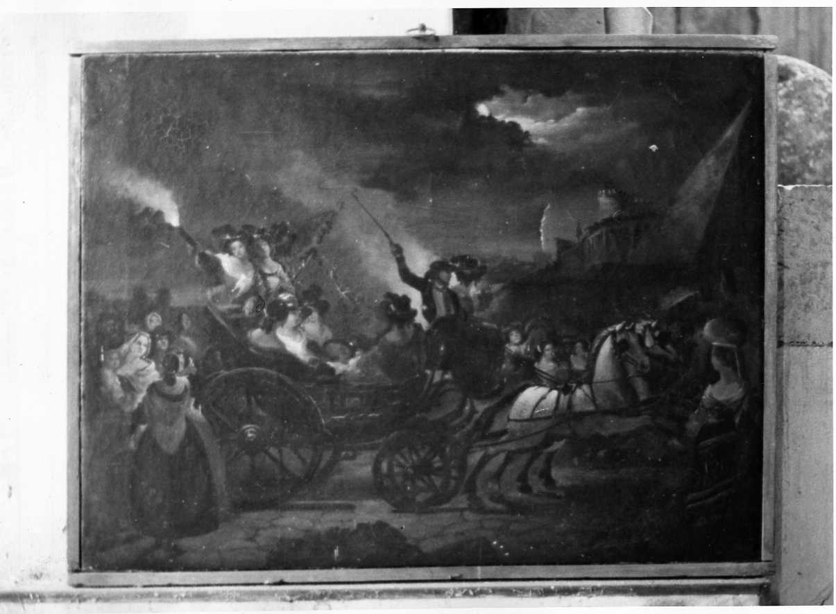 scena campestre con figure (dipinto, opera isolata) di Giovannini Vincenzo (attribuito) (sec. XIX)