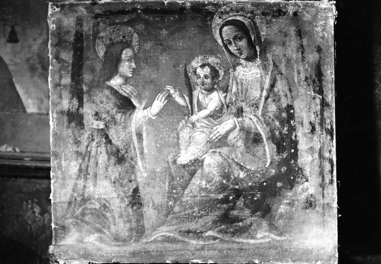 Madonna con Bambino e Santi (dipinto, opera isolata) di Sensini Pietro Paolo (attribuito) (seconda metà sec. XVI)