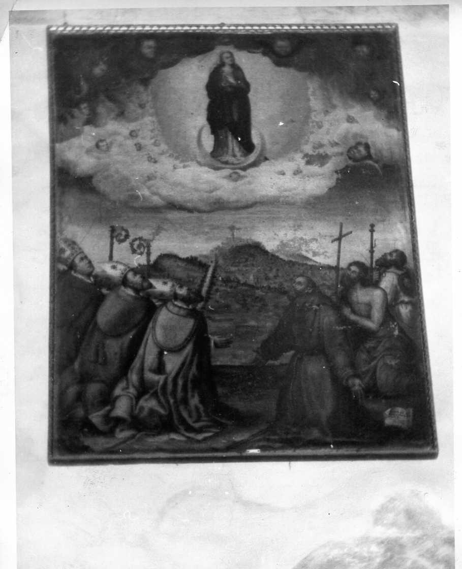 Immacolata Concezione e santi (dipinto, opera isolata) di Oddi Fortunato (attribuito) (sec. XVI)