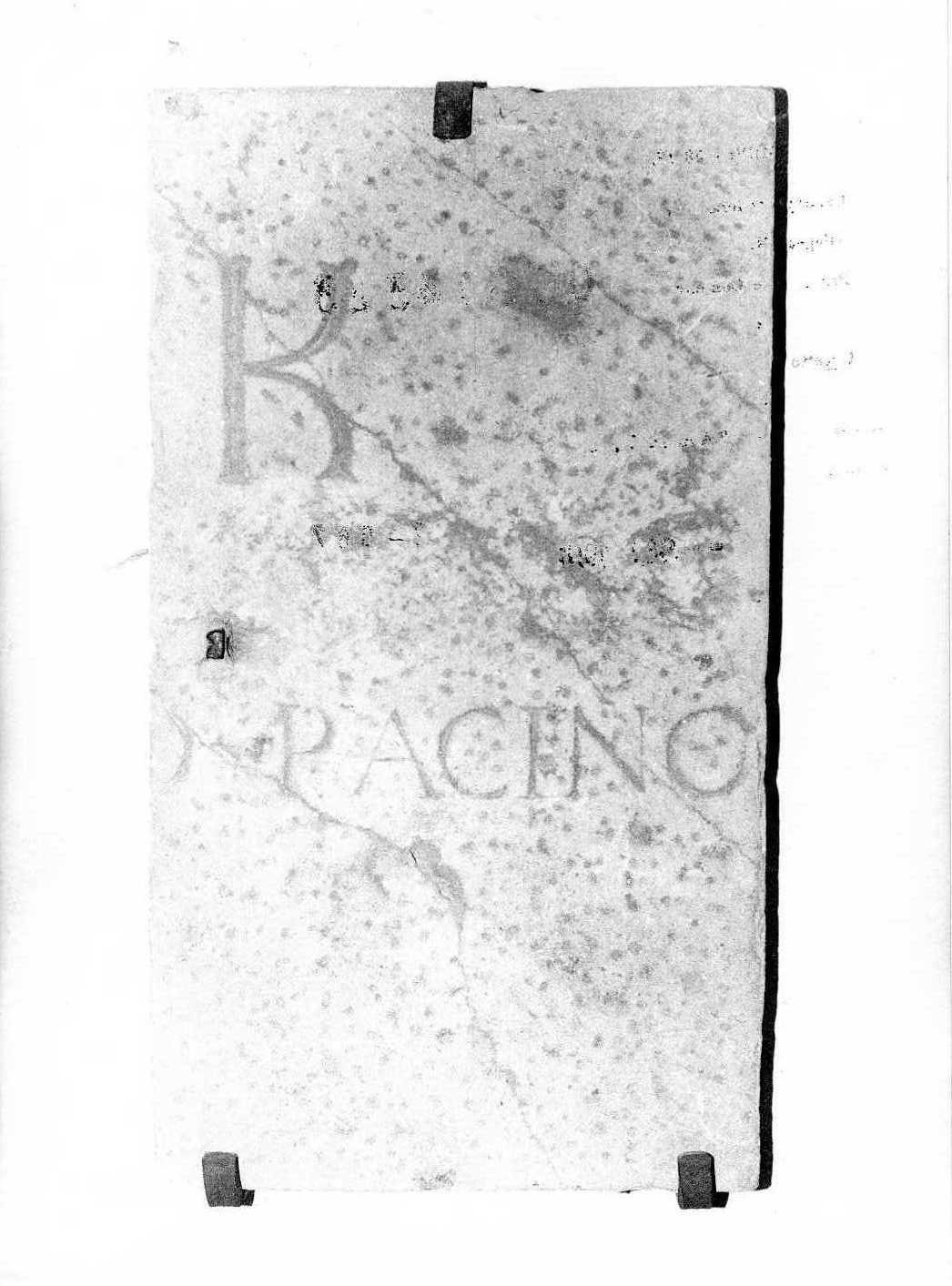 lastra, frammento - bottega Italia centrale (sec. XV)