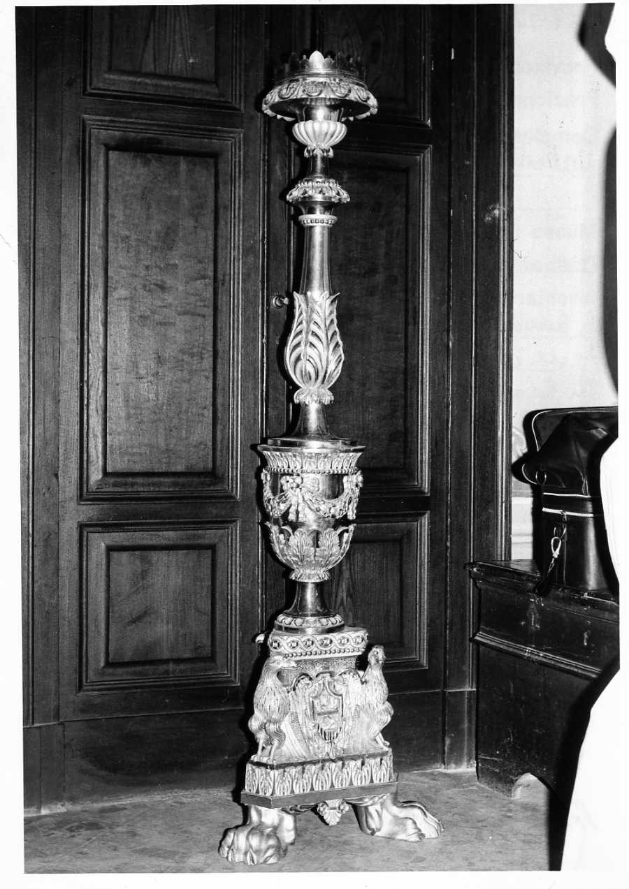 candeliere, elemento d'insieme - ambito umbro (sec. XIX)