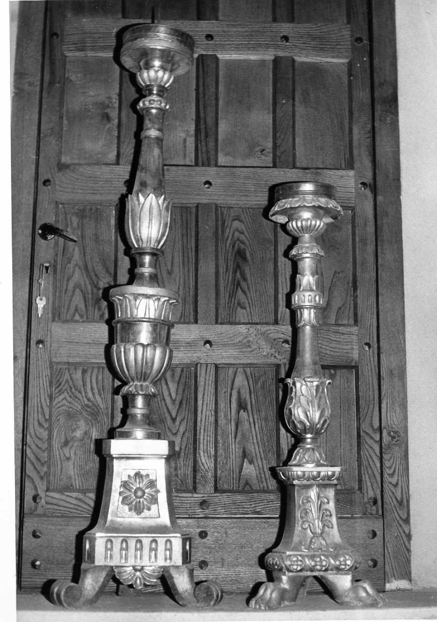 candeliere, elemento d'insieme - ambito umbro (sec. XVIII)