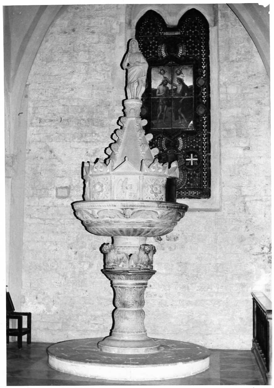 fonte battesimale, opera isolata di Pietro di Pietro di Moricone (sec. XVI)