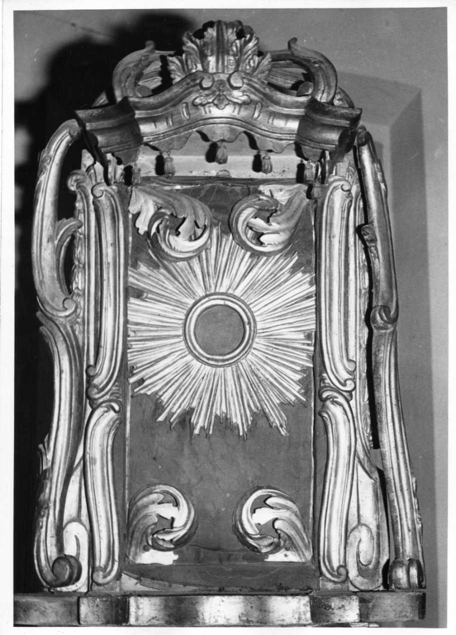 tronetto per esposizione eucaristica, opera isolata - bottega Italia centrale (sec. XVIII)