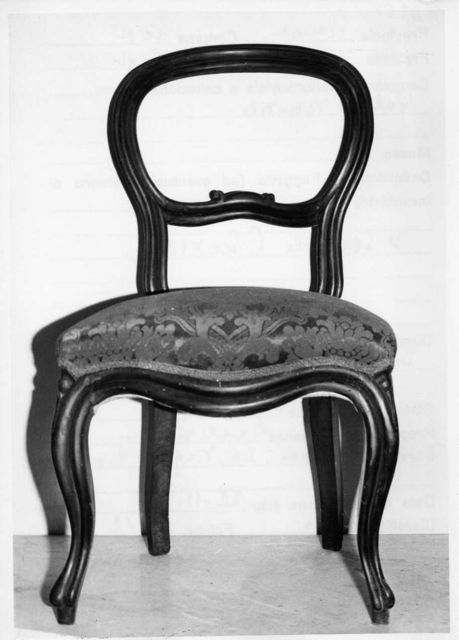 seggiola, serie - bottega Italia centrale (sec. XIX)