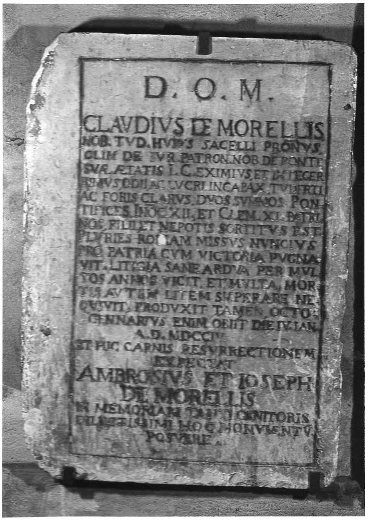 lapide tombale, opera isolata - bottega Italia centrale (inizio sec. XVIII)