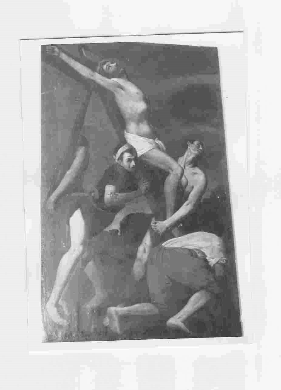 deposizione di Cristo dalla croce (dipinto, opera isolata) di Merisi Michelangelo detto Caravaggio (cerchia) (sec. XVII)