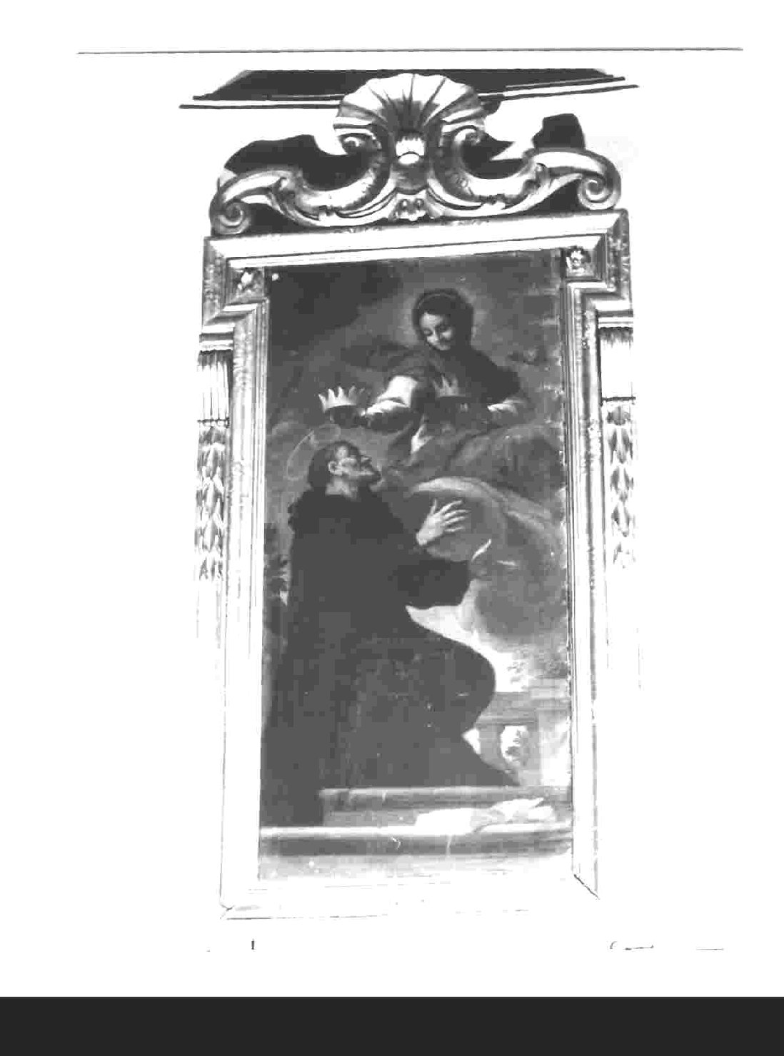 La Madonna porge una corona aurea al Beato Gioacchino Piccolomini da Siena (dipinto, opera isolata) - ambito umbro (secc. XVII/ XVIII)