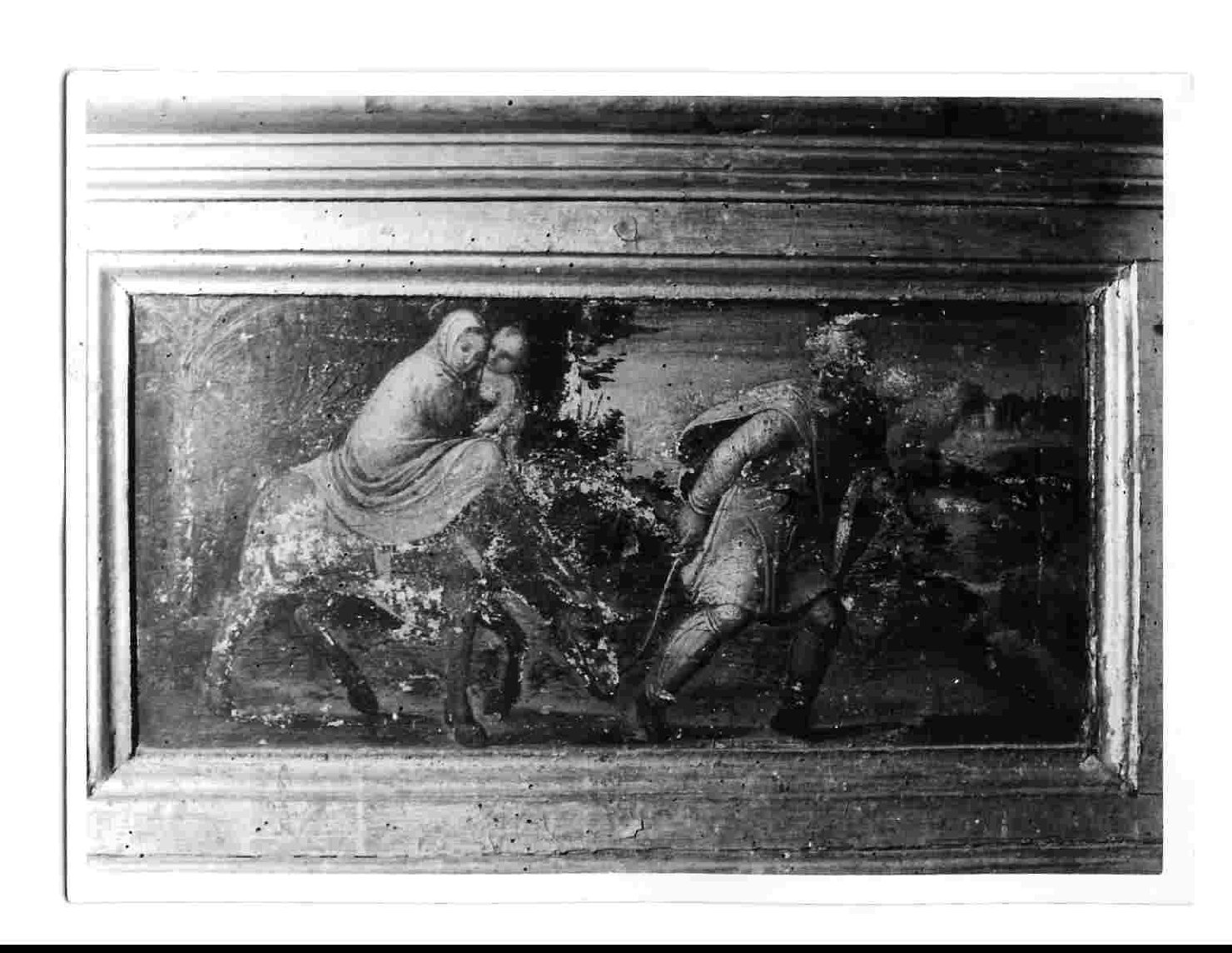 fuga in Egitto (scomparto di predella, elemento d'insieme) di Raffaellino di Michelangelo detto Raffaellino del Colle (attribuito) (sec. XVI)