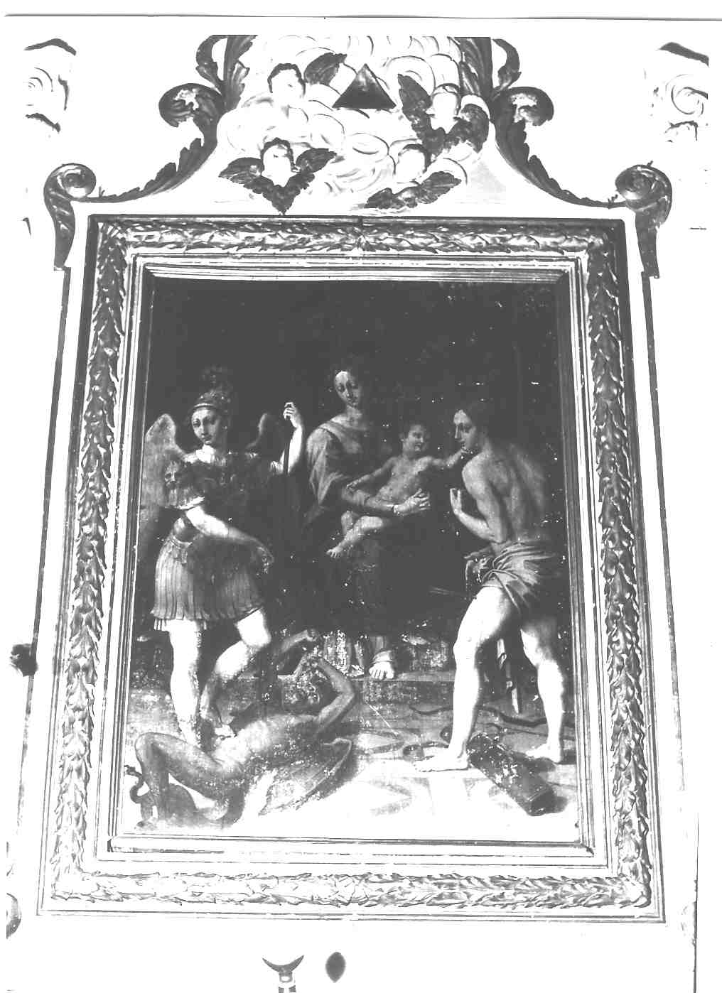 Madonna con Bambino e Santi (dipinto, opera isolata) di Raffaellino di Michelangelo detto Raffaellino del Colle (sec. XVI)