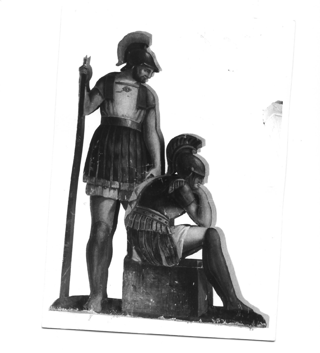 Due soldati romani (sagoma, elemento d'insieme) - bottega Italia centrale (sec. XVII)