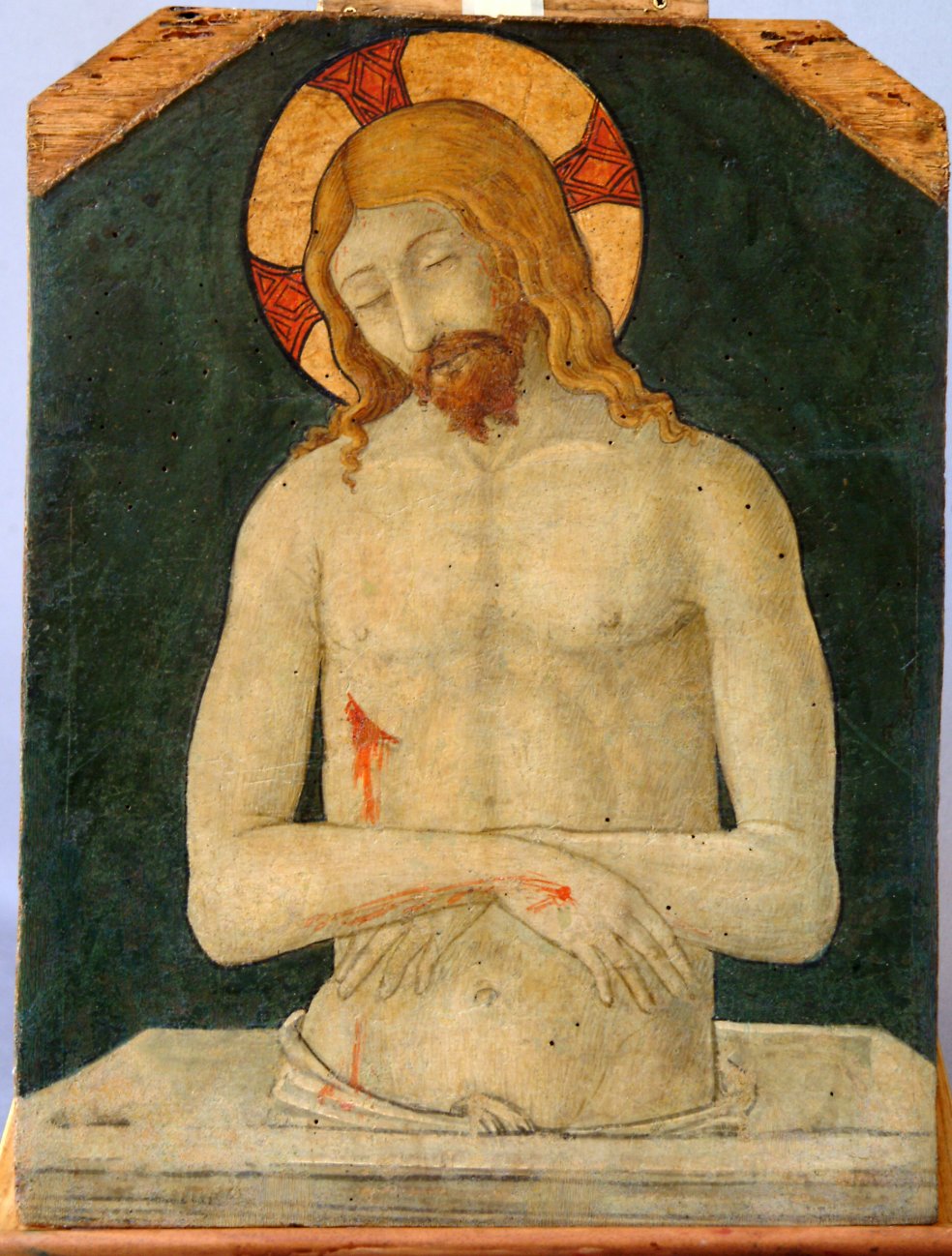 Cristo in pietà (dipinto, opera isolata) - ambito Italia centrale (seconda metà sec. XV)