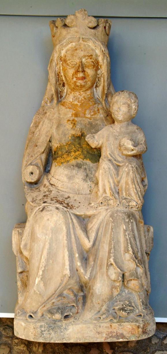 Madonna con Bambino in trono (scultura, opera isolata) - bottega Italia settentrionale (fine sec. XIV)