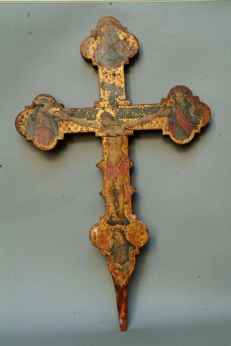 Cristo crocifisso (croce processionale, opera isolata) - ambito Italia centrale (sec. XV)