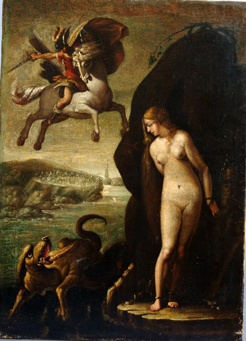Perseo libera Andromeda (dipinto, opera isolata) - ambito toscano (metà sec. XVI)