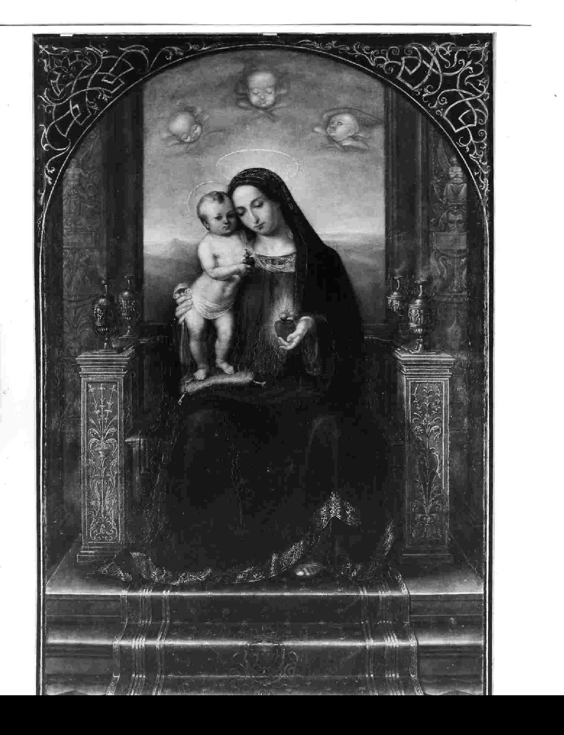 Sacro Cuore di Maria (dipinto, elemento d'insieme) di Barboni Vincenzo (sec. XIX)