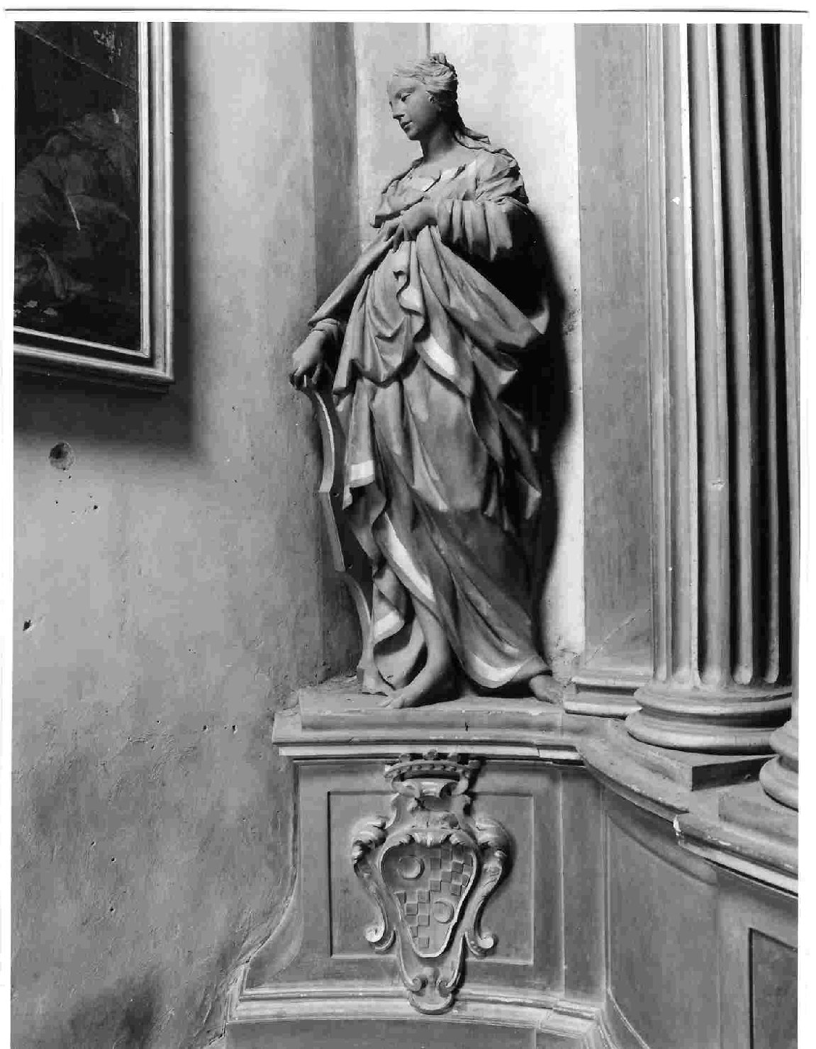 figura femminile (statua, elemento d'insieme) - bottega Italia centrale (sec. XIX)