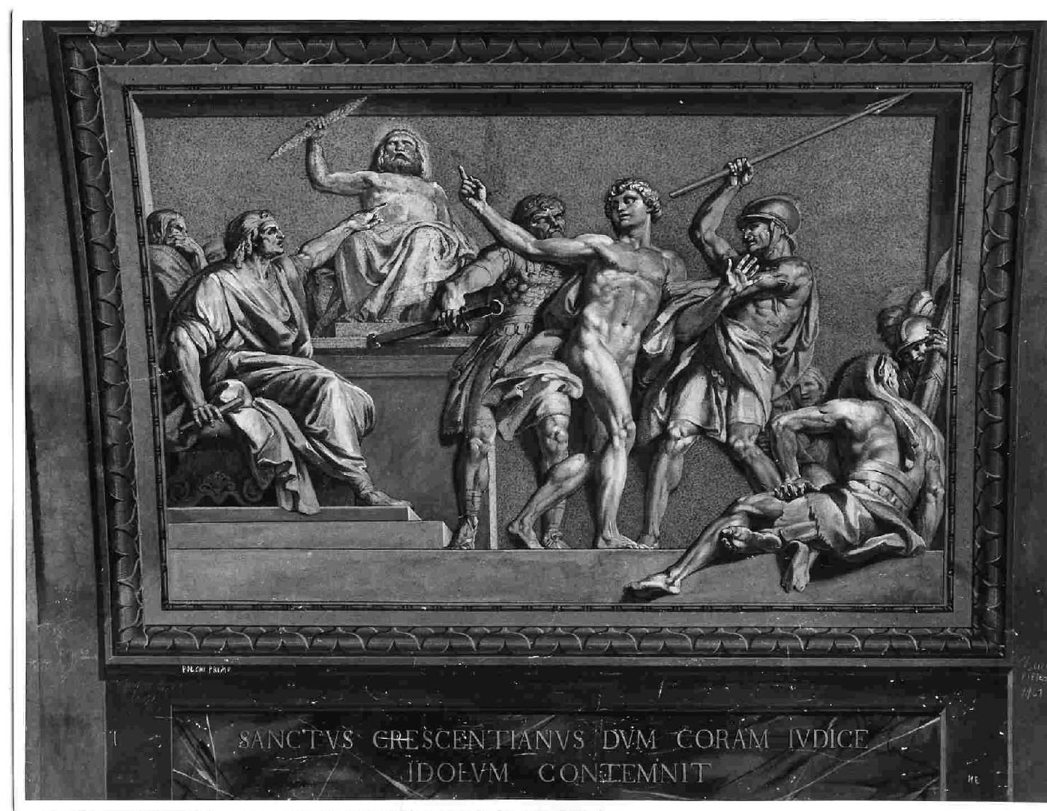 San Crescenziano rifiuta di adorare gli dei (dipinto, elemento d'insieme) di Conca Tommaso Maria (sec. XVIII)