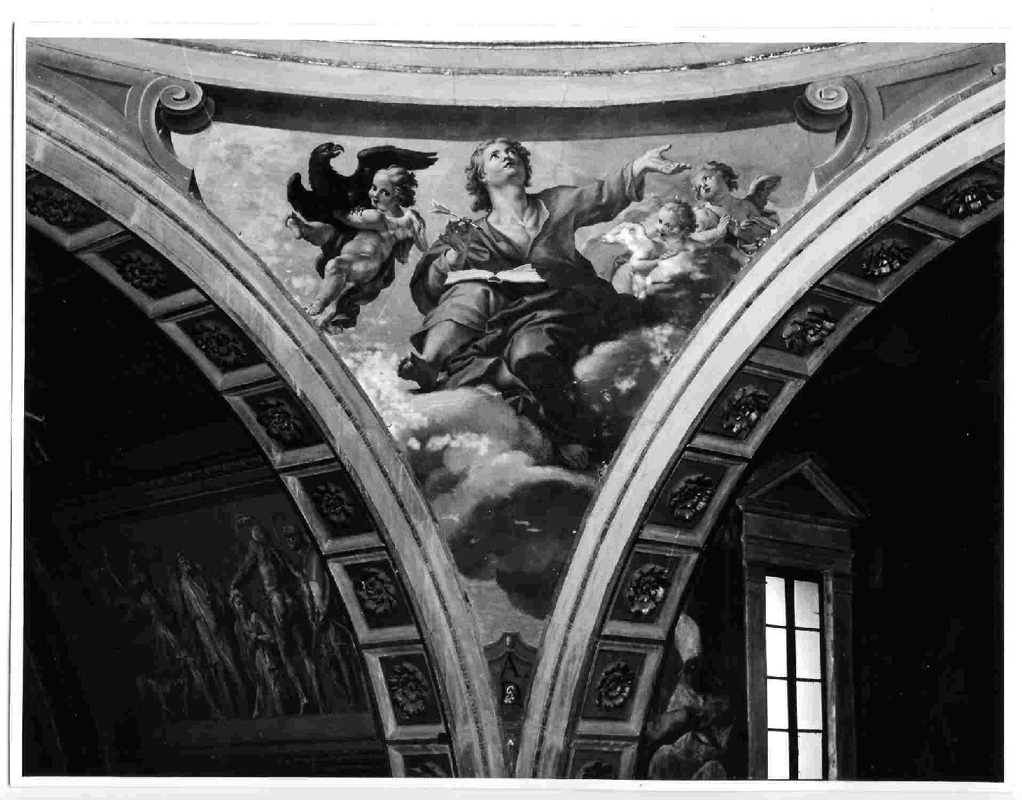 San Giovanni Evangelista (dipinto, complesso decorativo) di Mazzanti Ludovico (sec. XVIII)
