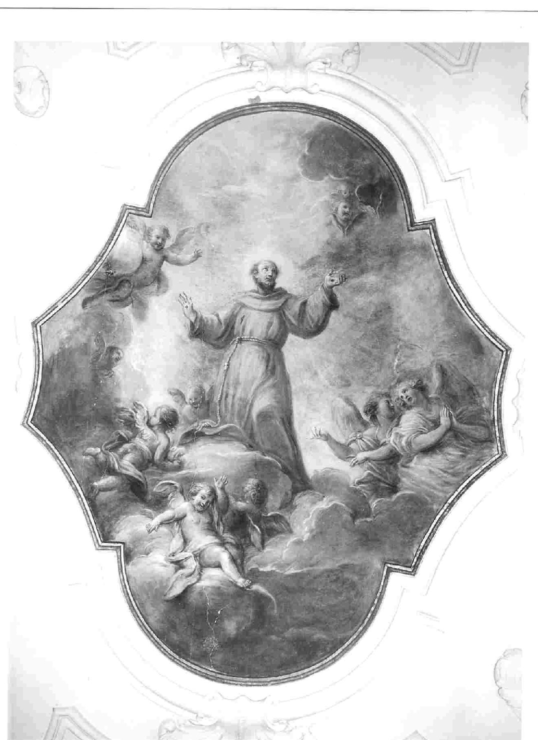 S. Francesco con angeli (dipinto, elemento d'insieme) di Appiani Francesco (sec. XVIII)