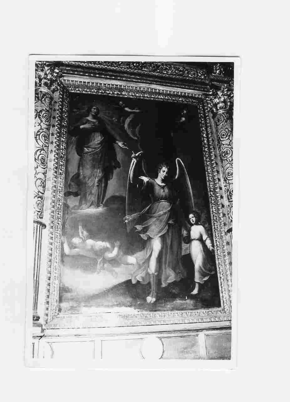 Madonna con altri personaggi (pala d'altare, opera isolata) di Pacetti Giovanni Battista detto Sguazzino (prima metà sec. XVIII)