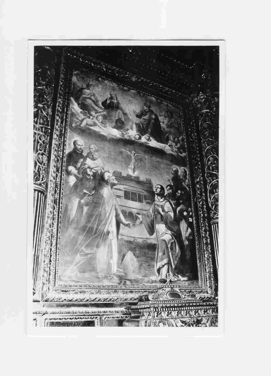 Dio Padre con Cristo la Madonna e Santi (pala d'altare, elemento d'insieme) di Pacetti Giovanni Battista detto Sguazzino (sec. XVII)