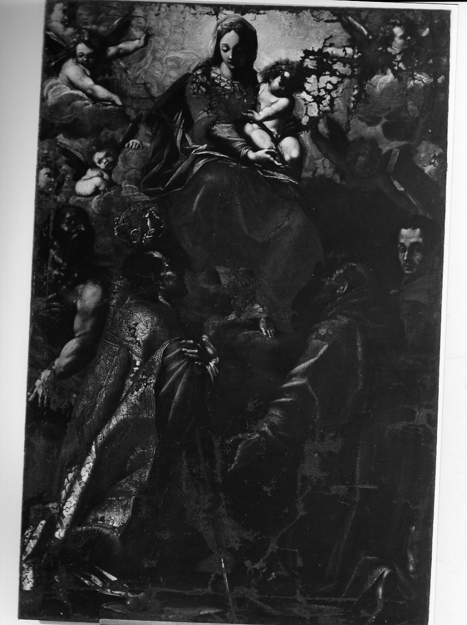 Madonna con Bambino e Santi (dipinto, opera isolata) di Scaramuccia Giovanni Antonio (attribuito) (prima metà sec. XVII)