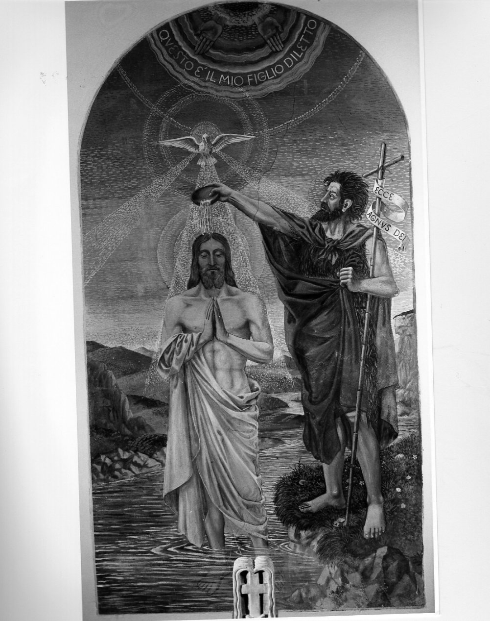 battesimo di Cristo (dipinto, opera isolata) di don Giappesi Guerriero (prima metà sec. XX)