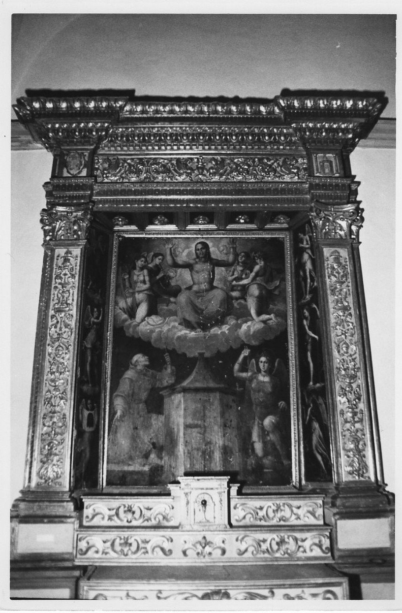 mostra d'altare, complesso decorativo - bottega Italia centrale (sec. XVII)