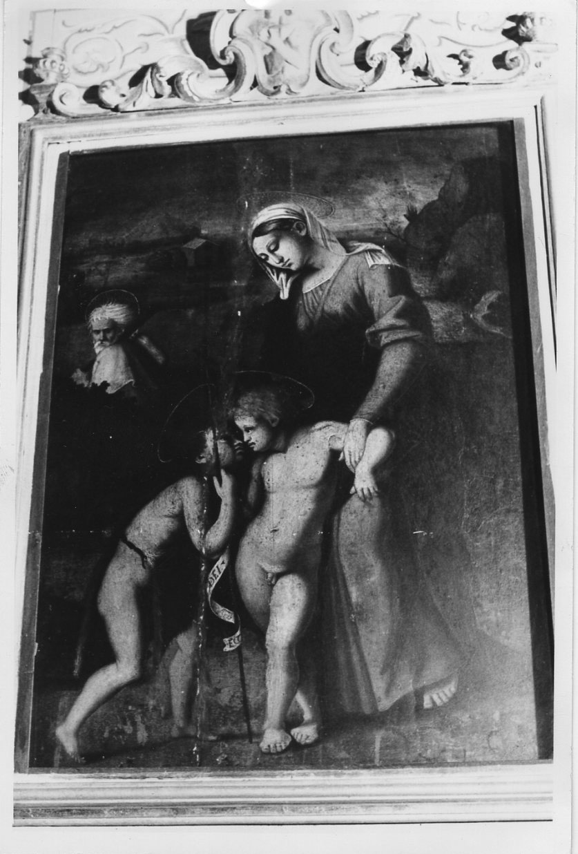 Madonna con Bambino e San Giovannino (dipinto, opera isolata) di Raffaellino di Michelangelo detto Raffaellino del Colle (sec. XVI)