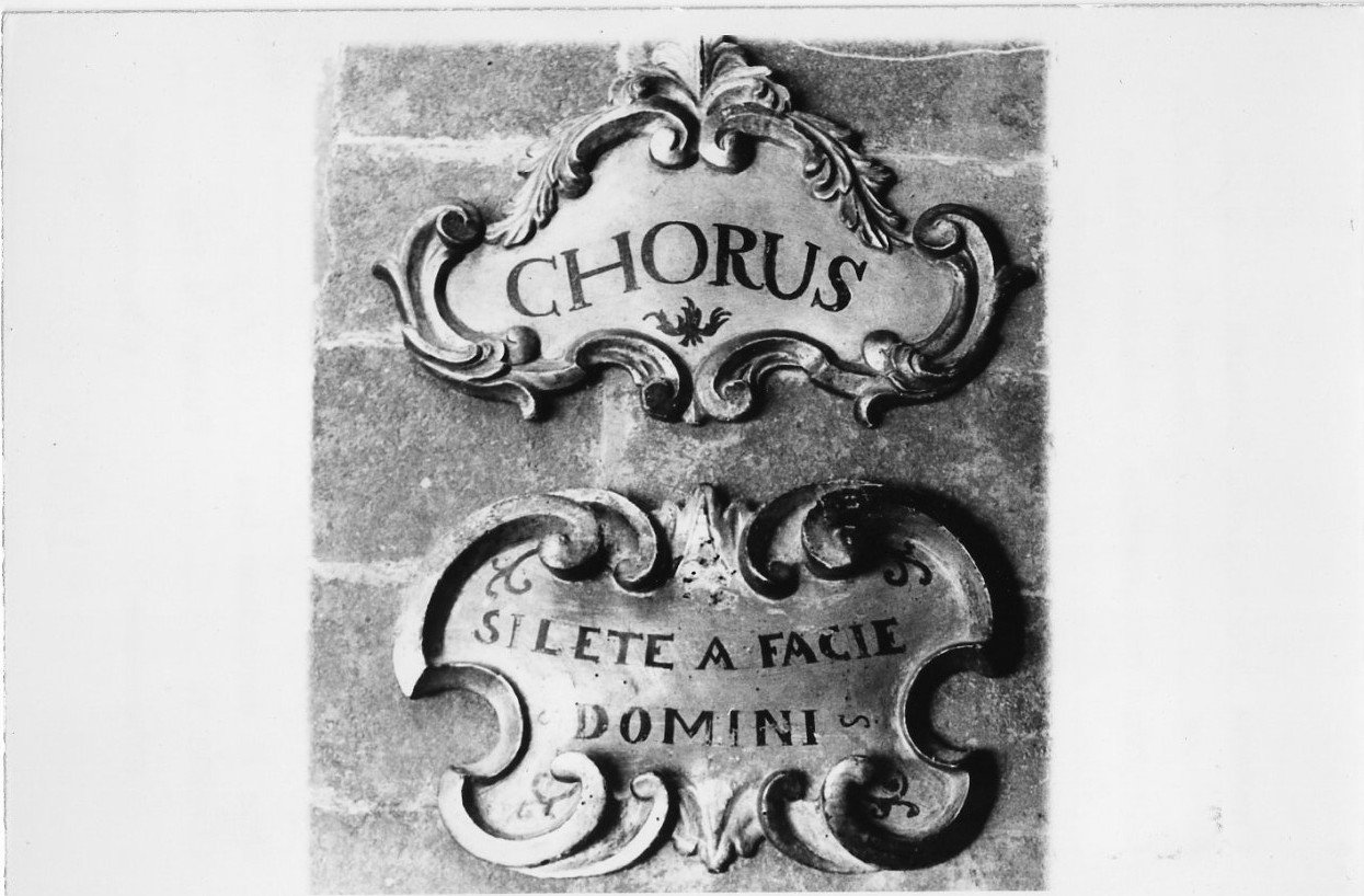 targhetta, elemento d'insieme - bottega Italia centrale (sec. XVIII)