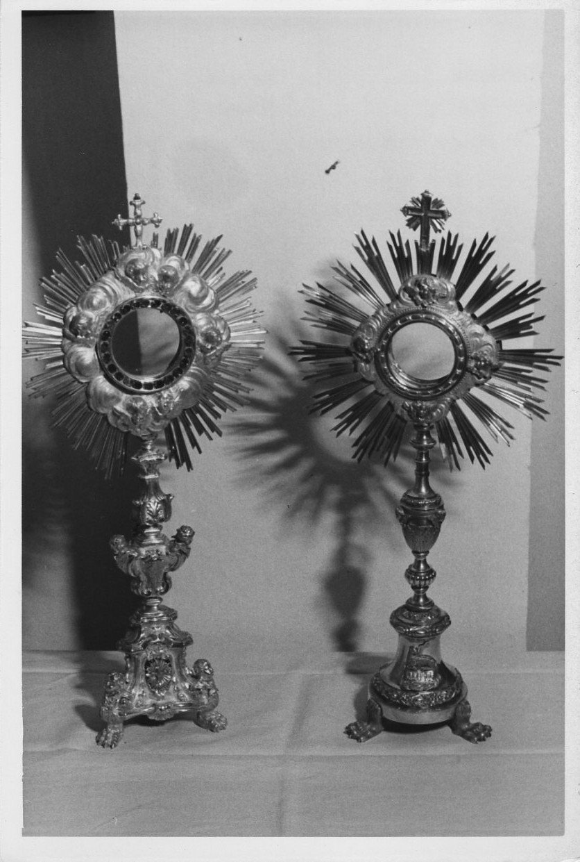 ostensorio - a raggiera, opera isolata - bottega Italia centrale (sec. XVIII)