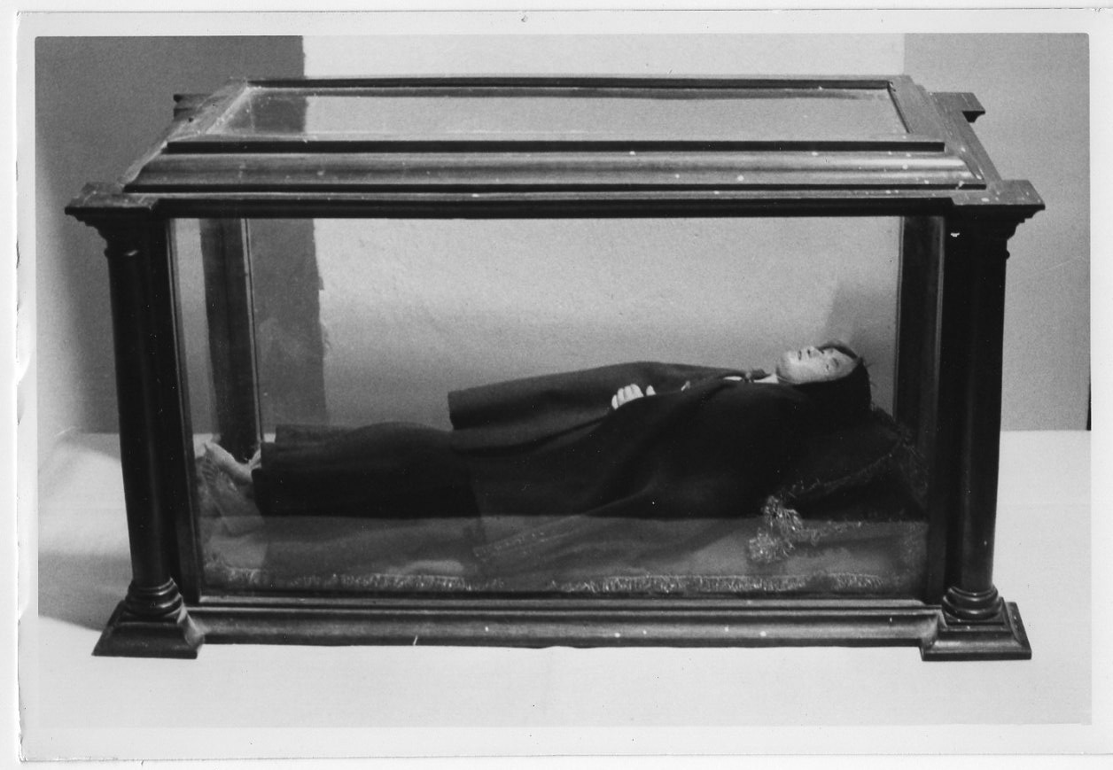 reliquiario a teca - a sarcofago, opera isolata - bottega Italia centrale (sec. XVIII)