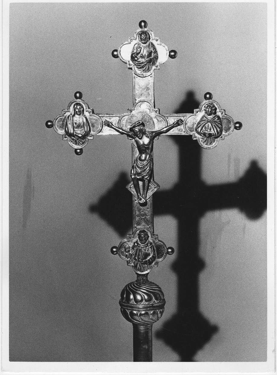 Cristo crocifisso (croce processionale, elemento d'insieme) - bottega umbra (sec. XVI)