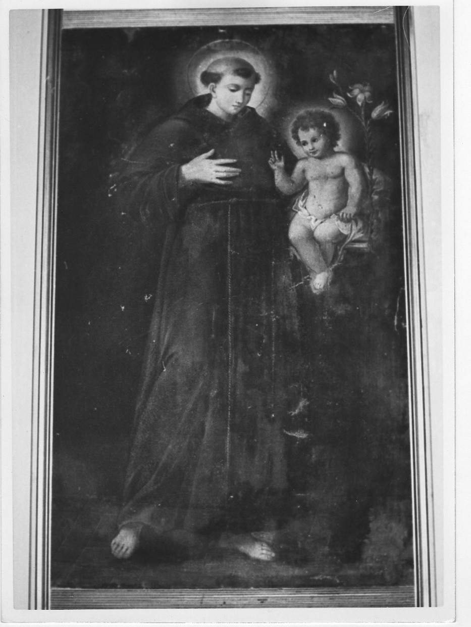 Sant'Antonio da Padova con il bambino (dipinto, opera isolata) - ambito italiano (secc. XVII/ XVIII)