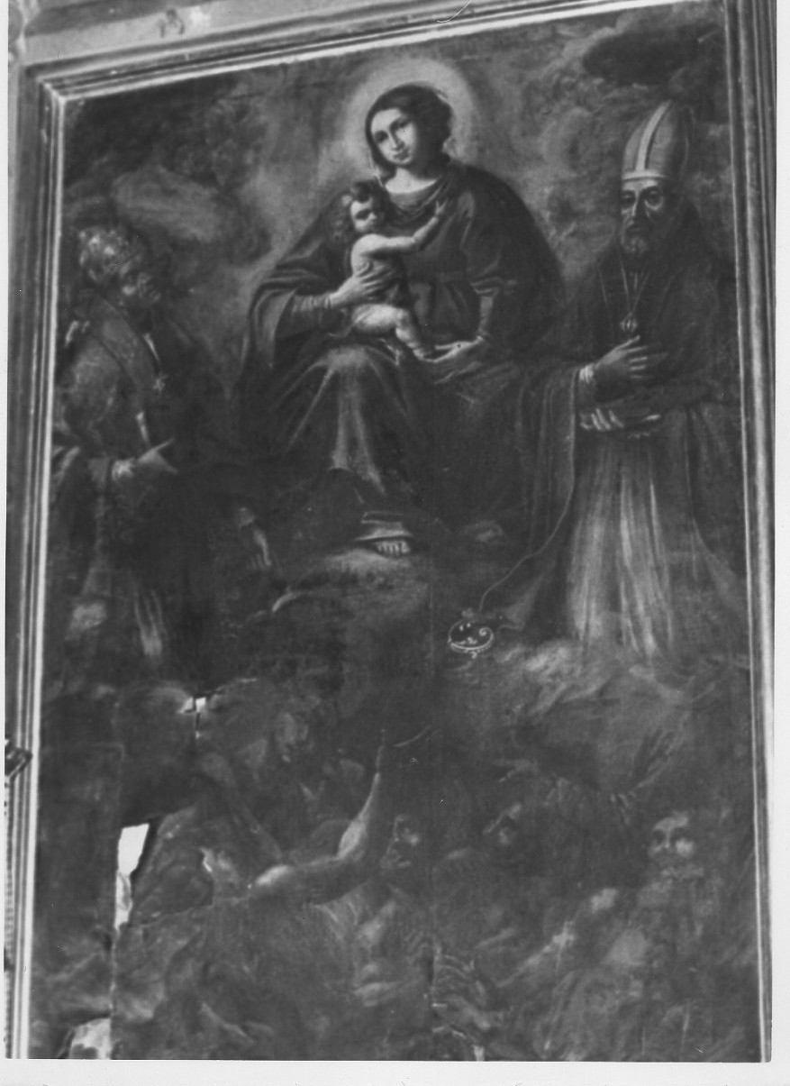 Madonna con Bambino, santi e anime del purgatorio (dipinto, opera isolata) - ambito italiano (prima metà sec. XVII)