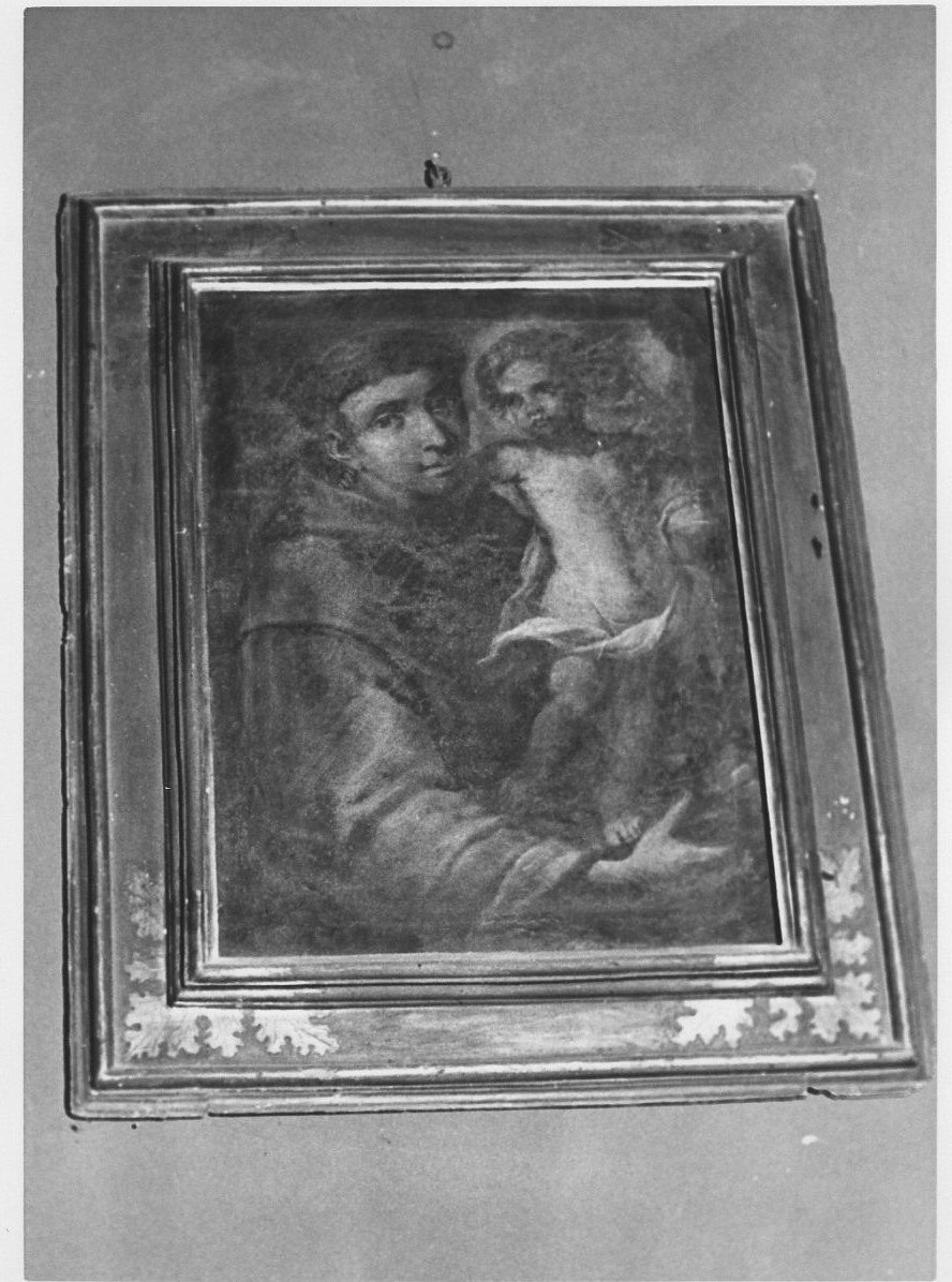 Sant'Antonio da Padova con il bambino (dipinto, elemento d'insieme) - ambito italiano (secc. XVII/ XVIII)
