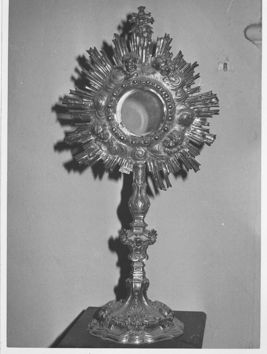 ostensorio - a raggiera, opera isolata - bottega italiana (sec. XVIII)