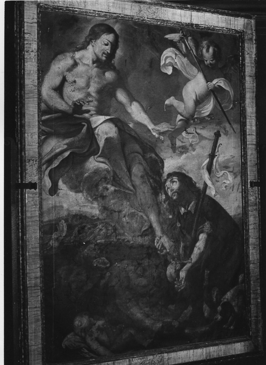 San Rocco (stendardo processionale, elemento d'insieme) di Circignani Nicolò detto Pomarancio (cerchia) (fine sec. XVI)