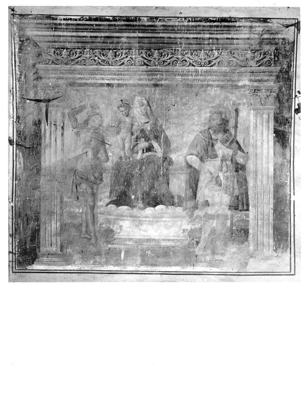 Madonna con Bambino e Santi (dipinto, opera isolata) di Giovanni di Pietro detto Spagna (scuola) (prima metà sec. XVI)