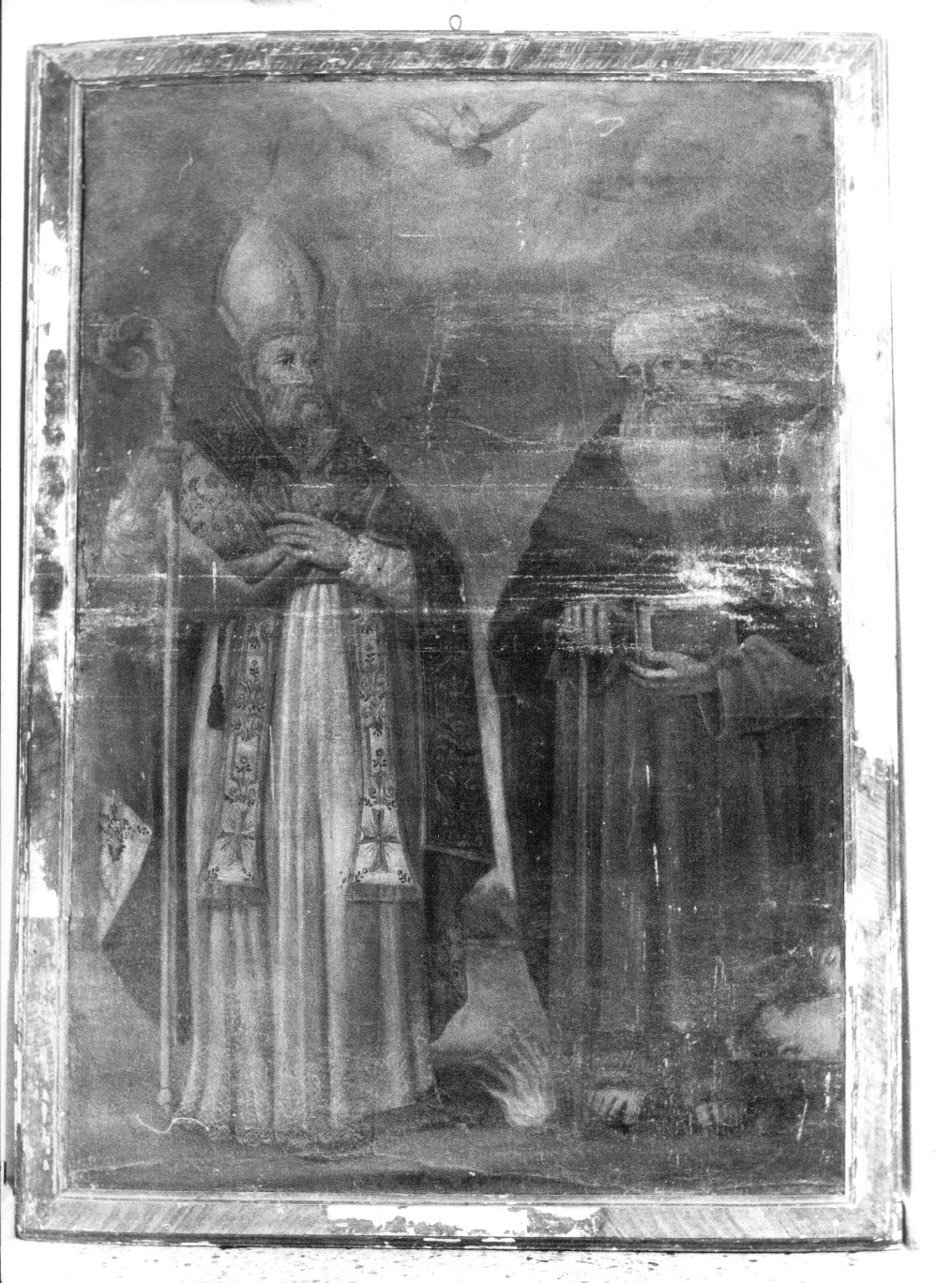 Sant'Ubaldo e Sant'Antonio abate (dipinto, opera isolata) - ambito Italia centrale (sec. XVII)