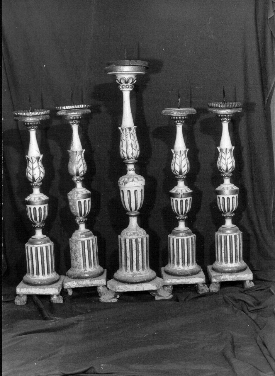 candeliere d'altare, opera isolata - bottega Italia centrale (metà sec. XIX)