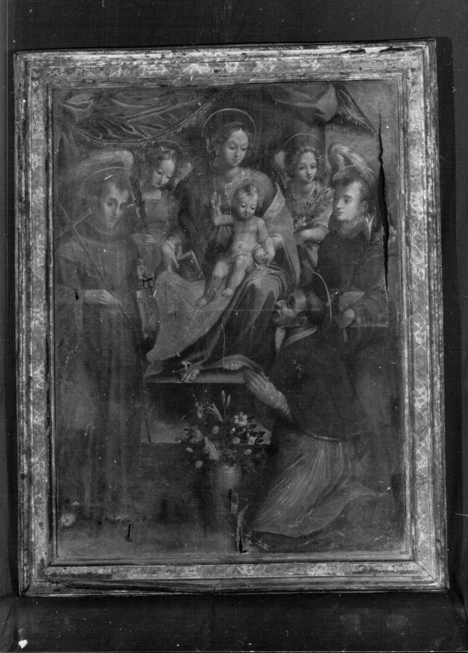 Madonna con Bambino in trono tra santi (dipinto, opera isolata) - ambito Italia centrale (secondo quarto sec. XVII)