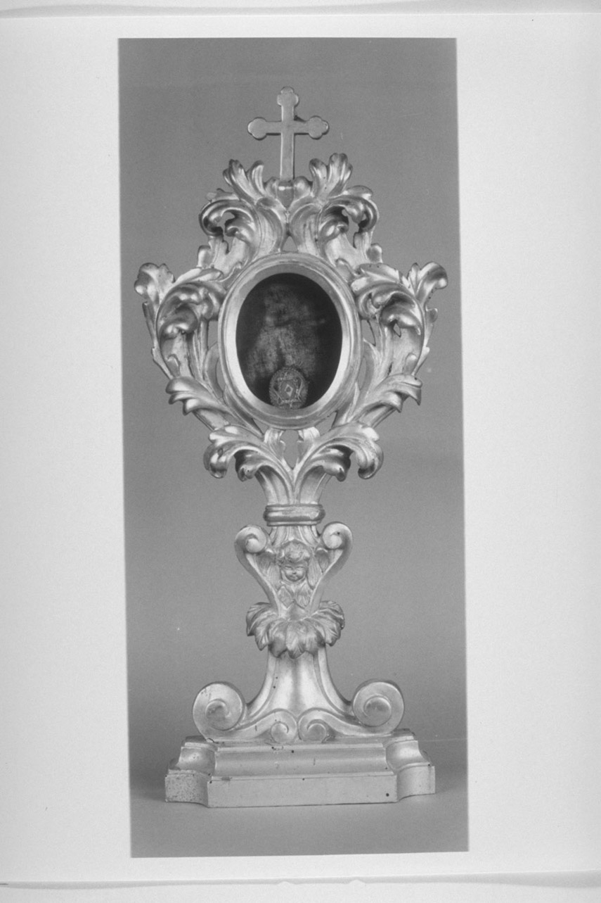 cherubini e motivi decorativi fitomorfi (reliquiario - a ostensorio, coppia) - bottega umbra (prima metà sec. XVIII)