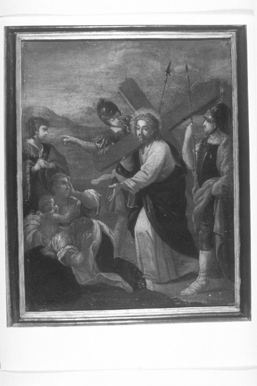stazione VIII: Gesù consola le donne di Gerusalemme (Via Crucis, elemento d'insieme) di Boccanera Giacinto (attribuito) (primo quarto sec. XVIII)
