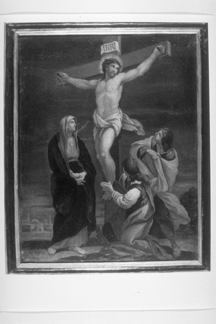 stazione XII: Gesù innalzato e morto in croce (Via Crucis, elemento d'insieme) di Boccanera Giacinto (attribuito) (primo quarto sec. XVIII)