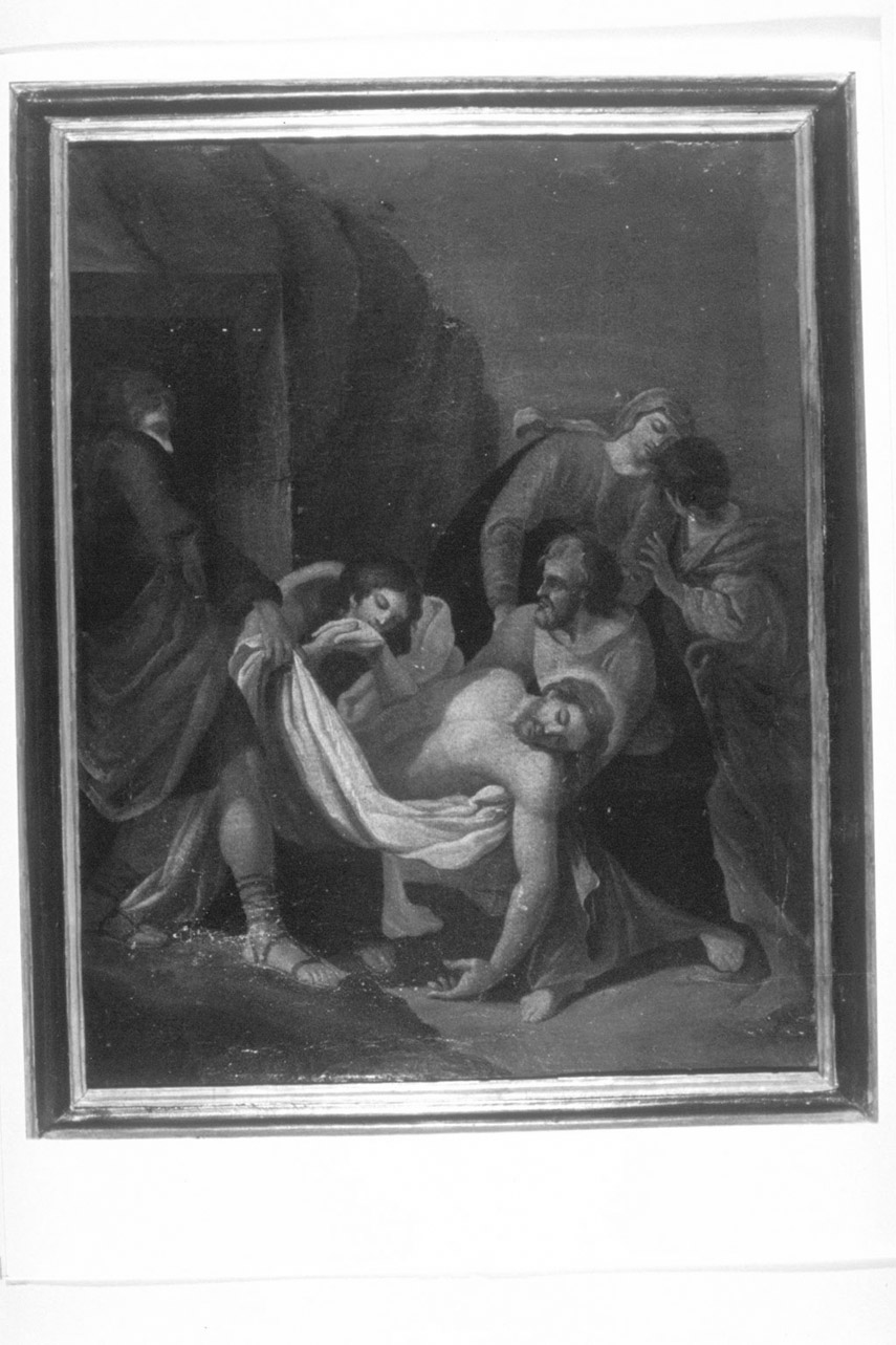 stazione XIV: Gesù deposto nel sepolcro (Via Crucis, elemento d'insieme) di Boccanera Giacinto (attribuito) (primo quarto sec. XVIII)