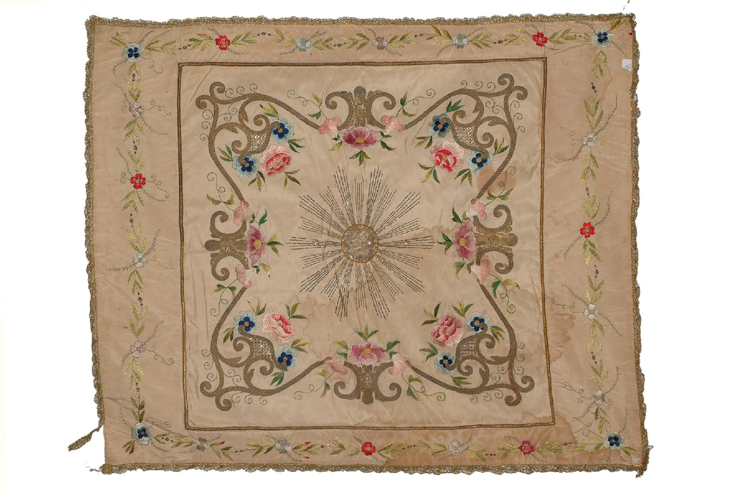 tendina, opera isolata - manifattura umbra (seconda metà sec. XIX)